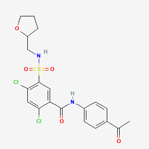 N-(4-ACETYLPHENYL)-2,4-DICHLORO-5-[(TETRAHYDRO-2-FURANYLMETHYL)SULFAMOYL]BENZAMIDE