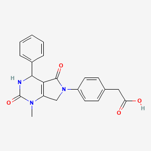 molecular formula C21H19N3O4 B4308544 2-[4-(1-METHYL-2,5-DIOXO-4-PHENYL-1,2,3,4,5,7-HEXAHYDRO-6H-PYRROLO[3,4-D]PYRIMIDIN-6-YL)PHENYL]ACETIC ACID 