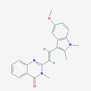 molecular formula C22H21N3O2 B430855 2-[2-(5-Methoxy-1,2-dimethyl-1H-indol-3-yl)-vinyl]-3-methyl-3H-quinazolin-4-one 