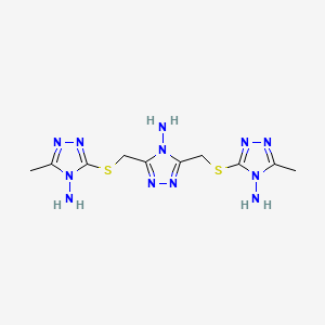 3-{[(4-AMINO-5-{[(4-AMINO-5-METHYL-4H-1,2,4-TRIAZOL-3-YL)SULFANYL]METHYL}-4H-1,2,4-TRIAZOL-3-YL)METHYL]SULFANYL}-5-METHYL-4H-1,2,4-TRIAZOL-4-AMINE