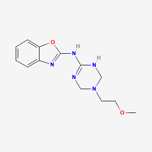 N-[5-(2-methoxyethyl)-1,3,5-triazinan-2-ylidene]-1,3-benzoxazol-2-amine