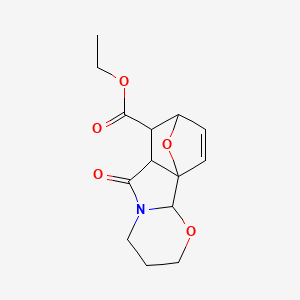 molecular formula C14H17NO5 B4308617 ethyl 6-oxo-3,4,6,6a,7,8-hexahydro-2H-8,10a-epoxy[1,3]oxazino[2,3-a]isoindole-7(10bH)-carboxylate 