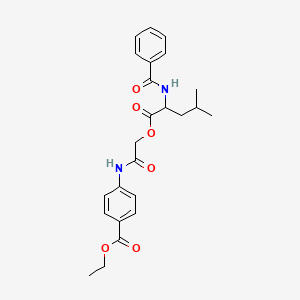 ETHYL 4-[(2-{[2-(BENZOYLAMINO)-4-METHYLPENTANOYL]OXY}ACETYL)AMINO]BENZOATE