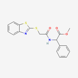 METHYL 2-{[2-(1,3-BENZOTHIAZOL-2-YLSULFANYL)ACETYL]AMINO}-2-PHENYLACETATE