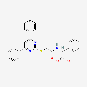 METHYL 2-{2-[(4,6-DIPHENYLPYRIMIDIN-2-YL)SULFANYL]ACETAMIDO}-2-PHENYLACETATE