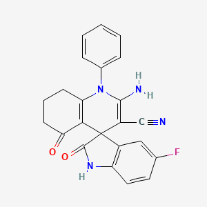 2'-amino-5-fluoro-2,5'-dioxo-1'-phenyl-1,2,5',6',7',8'-hexahydro-1'H-spiro[indole-3,4'-quinoline]-3'-carbonitrile