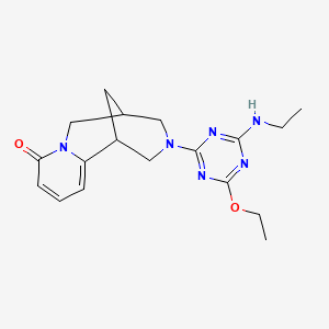 molecular formula C18H24N6O2 B4308690 3-[4-ethoxy-6-(ethylamino)-1,3,5-triazin-2-yl]-1,2,3,4,5,6-hexahydro-8H-1,5-methanopyrido[1,2-a][1,5]diazocin-8-one 