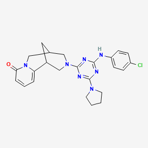 3-{4-[(4-CHLOROPHENYL)AMINO]-6-(1-PYRROLIDINYL)-1,3,5-TRIAZIN-2-YL}-1,2,3,4,5,6-HEXAHYDRO-8H-1,5-METHANOPYRIDO[1,2-A][1,5]DIAZOCIN-8-ONE