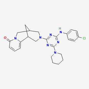 molecular formula C25H28ClN7O B4308692 3-{4-[(4-CHLOROPHENYL)AMINO]-6-(1-PIPERIDINYL)-1,3,5-TRIAZIN-2-YL}-1,2,3,4,5,6-HEXAHYDRO-8H-1,5-METHANOPYRIDO[1,2-A][1,5]DIAZOCIN-8-ONE 