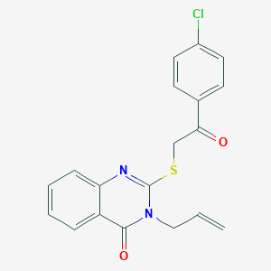 molecular formula C19H15ClN2O2S B430870 3-allyl-2-((2-(4-chlorophenyl)-2-oxoethyl)thio)quinazolin-4(3H)-one CAS No. 224630-73-3
