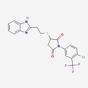 3-{[2-(1H-1,3-BENZODIAZOL-2-YL)ETHYL]SULFANYL}-1-[4-CHLORO-3-(TRIFLUOROMETHYL)PHENYL]PYRROLIDINE-2,5-DIONE