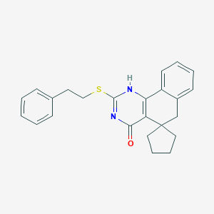 molecular formula C24H24N2OS B430871 2-[(2-phenylethyl)sulfanyl]-5,6-dihydrospiro(benzo[h]quinazoline-5,1'-cyclopentane)-4(3H)-one CAS No. 312585-53-8