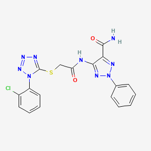 5-(2-{[1-(2-CHLOROPHENYL)-1H-1,2,3,4-TETRAZOL-5-YL]SULFANYL}ACETAMIDO)-2-PHENYL-2H-1,2,3-TRIAZOLE-4-CARBOXAMIDE