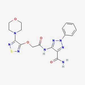 5-({2-[(4-MORPHOLINO-1,2,5-THIADIAZOL-3-YL)OXY]ACETYL}AMINO)-2-PHENYL-2H-1,2,3-TRIAZOLE-4-CARBOXAMIDE