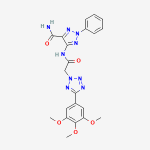 2-PHENYL-5-{2-[5-(3,4,5-TRIMETHOXYPHENYL)-2H-1,2,3,4-TETRAZOL-2-YL]ACETAMIDO}-2H-1,2,3-TRIAZOLE-4-CARBOXAMIDE