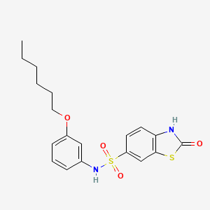 N-[3-(hexyloxy)phenyl]-2-oxo-2,3-dihydro-1,3-benzothiazole-6-sulfonamide