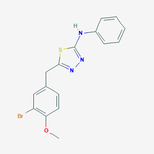 molecular formula C16H14BrN3OS B430873 5-(3-bromo-4-methoxybenzyl)-N-phenyl-1,3,4-thiadiazol-2-amine 
