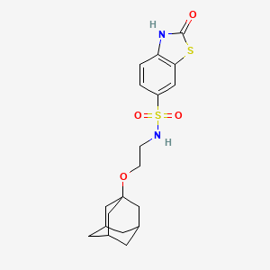 N-[2-(ADAMANTAN-1-YLOXY)ETHYL]-2-OXO-2,3-DIHYDRO-1,3-BENZOTHIAZOLE-6-SULFONAMIDE