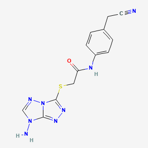 2-[(7-amino-7H-[1,2,4]triazolo[4,3-b][1,2,4]triazol-3-yl)sulfanyl]-N-[4-(cyanomethyl)phenyl]acetamide