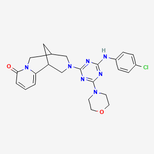 3-{4-[(4-CHLOROPHENYL)AMINO]-6-(4-MORPHOLINYL)-1,3,5-TRIAZIN-2-YL}-1,2,3,4,5,6-HEXAHYDRO-8H-1,5-METHANOPYRIDO[1,2-A][1,5]DIAZOCIN-8-ONE