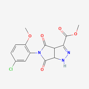 methyl 5-(5-chloro-2-methoxyphenyl)-4,6-dioxo-1,3a,4,5,6,6a-hexahydropyrrolo[3,4-c]pyrazole-3-carboxylate