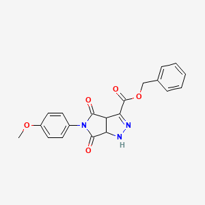 molecular formula C20H17N3O5 B4308807 BENZYL 5-(4-METHOXYPHENYL)-4,6-DIOXO-1H,3AH,4H,5H,6H,6AH-PYRROLO[3,4-C]PYRAZOLE-3-CARBOXYLATE 