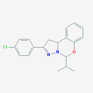 molecular formula C19H19ClN2O B430882 2-(4-Chlorophenyl)-5-isopropyl-1,10b-dihydropyrazolo[1,5-c][1,3]benzoxazine CAS No. 325733-23-1
