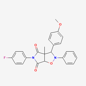 molecular formula C25H21FN2O4 B4308843 5-(4-fluorophenyl)-3-(4-methoxyphenyl)-3a-methyl-2-phenyldihydro-2H-pyrrolo[3,4-d]isoxazole-4,6(3H,5H)-dione 