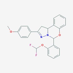 molecular formula C24H20F2N2O3 B430885 5-[2-(Difluoromethoxy)phenyl]-2-(4-methoxyphenyl)-1,10b-dihydropyrazolo[1,5-c][1,3]benzoxazine 