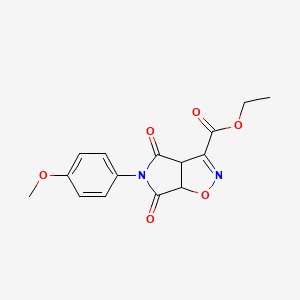 ETHYL 5-(4-METHOXYPHENYL)-4,6-DIOXO-3AH,4H,5H,6H,6AH-PYRROLO[3,4-D][1,2]OXAZOLE-3-CARBOXYLATE