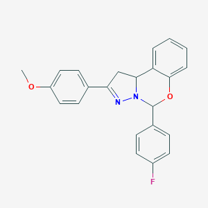 molecular formula C23H19FN2O2 B430887 5-(4-Fluorophenyl)-2-(4-methoxyphenyl)-1,10b-dihydropyrazolo[1,5-c][1,3]benzoxazine 