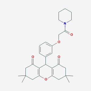 3,3,6,6-tetramethyl-9-{3-[2-oxo-2-(1-piperidinyl)ethoxy]phenyl}-3,4,5,6,7,9-hexahydro-1H-xanthene-1,8(2H)-dione