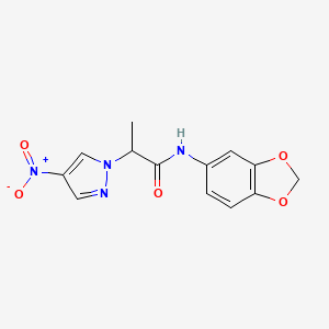 N-(2H-13-BENZODIOXOL-5-YL)-2-(4-NITRO-1H-PYRAZOL-1-YL)PROPANAMIDE