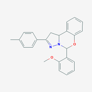 molecular formula C24H22N2O2 B430890 5-(2-Methoxyphenyl)-2-(4-methylphenyl)-1,10b-dihydropyrazolo[1,5-c][1,3]benzoxazine 