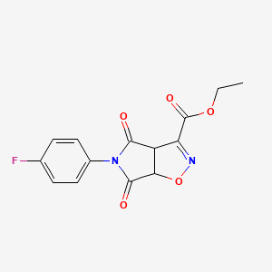 ETHYL 5-(4-FLUOROPHENYL)-4,6-DIOXO-3AH,4H,5H,6H,6AH-PYRROLO[3,4-D][1,2]OXAZOLE-3-CARBOXYLATE