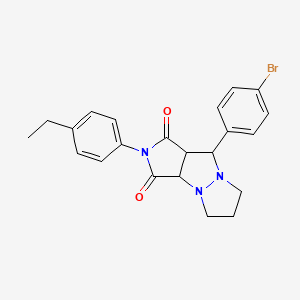 molecular formula C22H22BrN3O2 B4308910 9-(4-bromophenyl)-2-(4-ethylphenyl)tetrahydro-5H-pyrazolo[1,2-a]pyrrolo[3,4-c]pyrazole-1,3(2H,3aH)-dione 