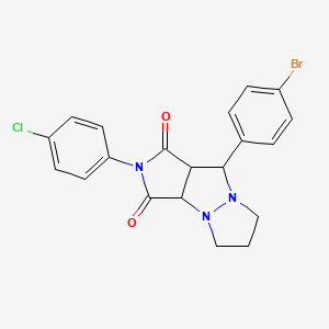 9-(4-bromophenyl)-2-(4-chlorophenyl)tetrahydro-5H-pyrazolo[1,2-a]pyrrolo[3,4-c]pyrazole-1,3(2H,3aH)-dione