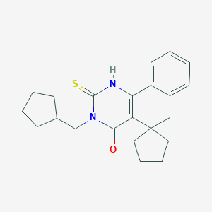 molecular formula C22H26N2OS B430892 3-(cyclopentylmethyl)-2-thioxo-2,3-dihydro-1H-spiro[benzo[h]quinazoline-5,1'-cyclopentan]-4(6H)-one CAS No. 286000-36-0