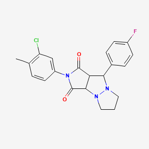 molecular formula C21H19ClFN3O2 B4308920 2-(3-chloro-4-methylphenyl)-9-(4-fluorophenyl)tetrahydro-5H-pyrazolo[1,2-a]pyrrolo[3,4-c]pyrazole-1,3(2H,3aH)-dione 