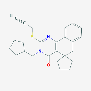 molecular formula C25H28N2OS B430895 3-(cyclopentylmethyl)-2-prop-2-ynylsulfanylspiro[6H-benzo[h]quinazoline-5,1'-cyclopentane]-4-one CAS No. 328070-14-0