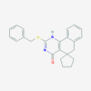molecular formula C23H22N2OS B430896 2-(benzylsulfanyl)-3H-spiro[benzo[h]quinazoline-5,1'-cyclopentan]-4(6H)-one CAS No. 327167-65-7