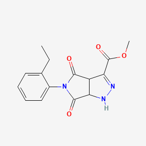 molecular formula C15H15N3O4 B4308967 methyl 5-(2-ethylphenyl)-4,6-dioxo-1,3a,4,5,6,6a-hexahydropyrrolo[3,4-c]pyrazole-3-carboxylate 