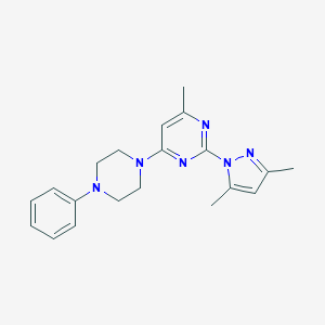 molecular formula C20H24N6 B430900 2-(3,5-dimethyl-1H-pyrazol-1-yl)-4-methyl-6-(4-phenylpiperazin-1-yl)pyrimidine CAS No. 370872-80-3