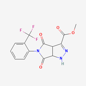 methyl 4,6-dioxo-5-[2-(trifluoromethyl)phenyl]-1,3a,4,5,6,6a-hexahydropyrrolo[3,4-c]pyrazole-3-carboxylate