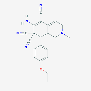 6-amino-8-(4-ethoxyphenyl)-2-methyl-2,3,8,8a-tetrahydroisoquinoline-5,7,7(1H)-tricarbonitrile