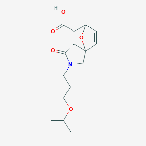 4-OXO-3-[3-(PROPAN-2-YLOXY)PROPYL]-10-OXA-3-AZATRICYCLO[5.2.1.0{15}]DEC-8-ENE-6-CARBOXYLIC ACID