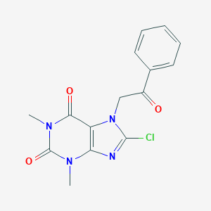 molecular formula C15H13ClN4O3 B430902 8-chloro-1,3-dimethyl-7-(2-oxo-2-phenylethyl)-3,7-dihydro-1H-purine-2,6-dione CAS No. 109407-25-2