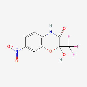 molecular formula C9H5F3N2O5 B4309020 2-HYDROXY-7-NITRO-2-(TRIFLUOROMETHYL)-3,4-DIHYDRO-2H-1,4-BENZOXAZIN-3-ONE 