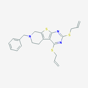molecular formula C22H23N3S3 B430903 2,4-Bis(allylsulfanyl)-7-benzyl-5,6,7,8-tetrahydropyrido[4',3':4,5]thieno[2,3-d]pyrimidine CAS No. 368889-46-7