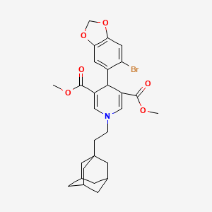 DIMETHYL 1-[2-(1-ADAMANTYL)ETHYL]-4-(6-BROMO-1,3-BENZODIOXOL-5-YL)-1,4-DIHYDRO-3,5-PYRIDINEDICARBOXYLATE